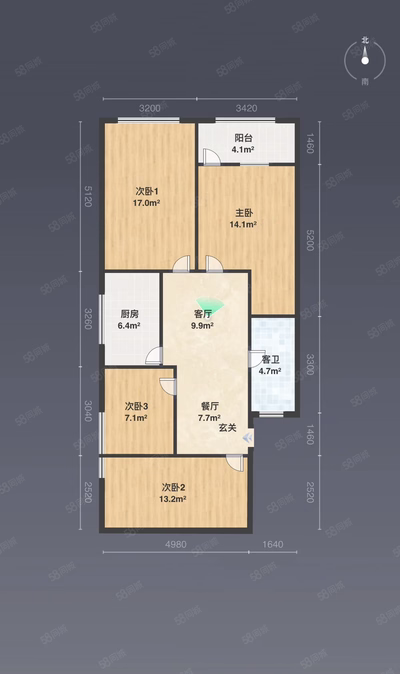 市中心步行街梅峰中山好樓層采光通風(fēng)好-莆田二手房