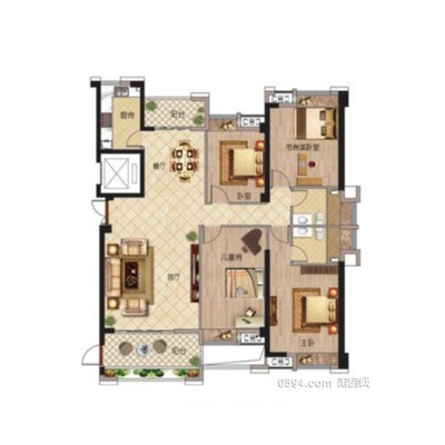 景隆凱旋國際樓王  4房2廳3衛(wèi) 中層南北東 賣8500-莆田二手房