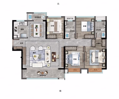 好房推薦建發(fā)樓盤萬達商圈毛坯4房南北通透戶型采光好-莆田二手房