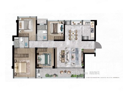 公寓住宅 4室2廳2衛(wèi) 128m 朝南 約209萬-莆田二手房
