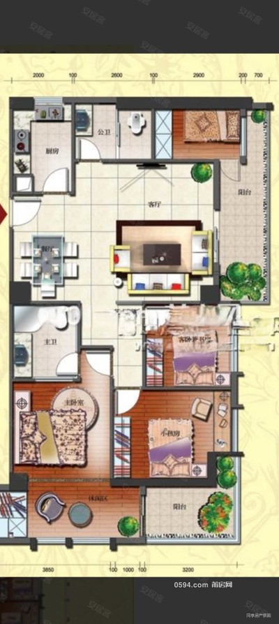 優(yōu) 嘉禾世紀(jì)廣場|學(xué)園南街536號4室2廳2衛(wèi)135.44平-莆田二手房