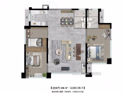 聯(lián)發(fā)建發(fā)玉湖蘭溪 3房2廳2衛(wèi) 南北東 三面采光-莆田二手房