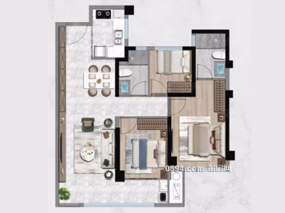 公寓住宅 3室2廳2衛(wèi) 89m 朝南北 約145萬(wàn)-莆田二手房