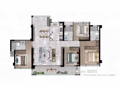 公寓住宅 4室2廳3衛(wèi) 143m 朝南 約233萬-莆田二手房